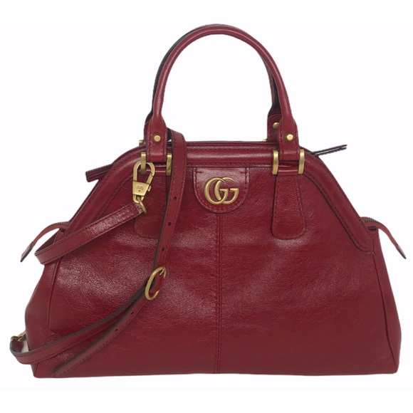Gucci Medium Rebelle Top Handle Red Leather Bag - Picture 1 of 16